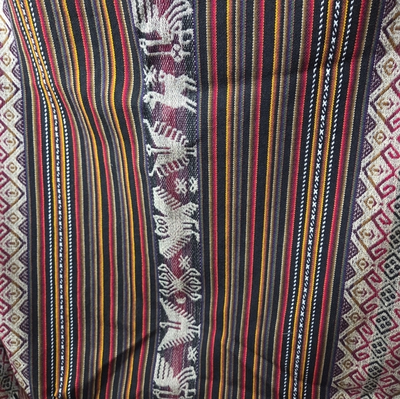 PERUVIAN Colorful Striped PonchoPeruvian Cuzco culture handmade by Peruvian arti - Picture 6 of 10